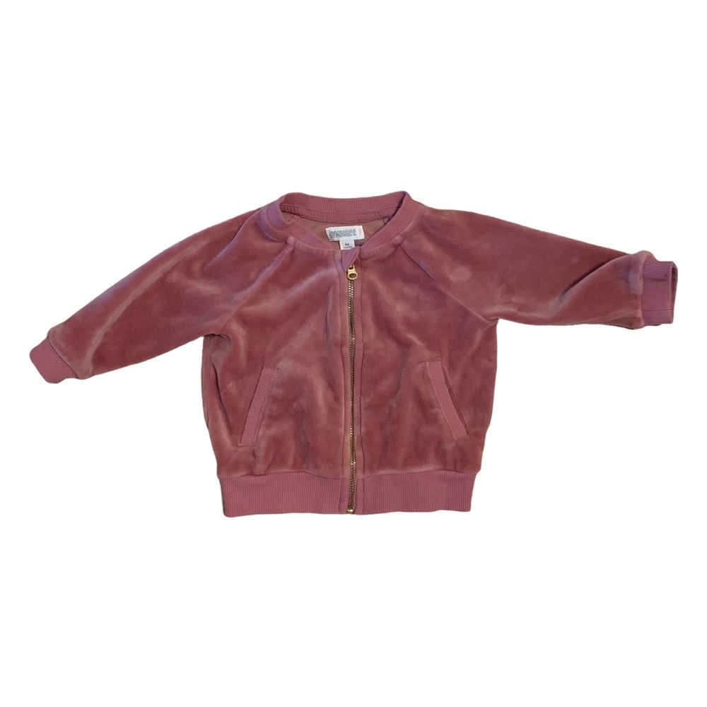 Gymboree Mauve Velour Zip Up Track Jacket Baby Size 3-6 M